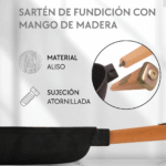 Sartén Mango Madera ÓPTIMA 20cm - Imagen 3