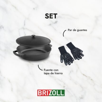SET FUENTE CON TAPA + GUANTES
